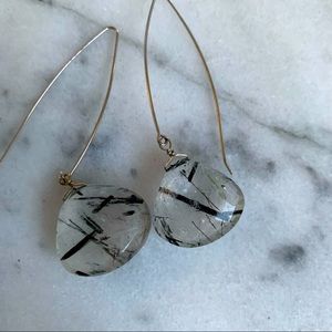 Tourmalated Quartz and Sterling Silver Earrings